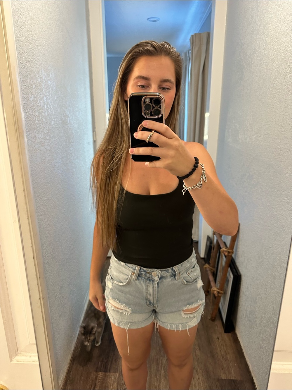 Almost Famous Light Wash Distressed Jean Shorts